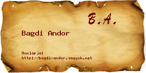 Bagdi Andor névjegykártya